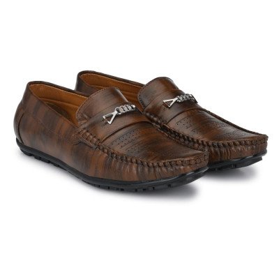 Generic Men Brown Color Leatherette Material  Casual Loafers