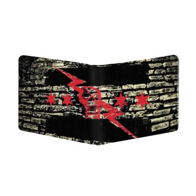 Generic Cm Punk Design Black Canvas, Artificial Leather Wallet