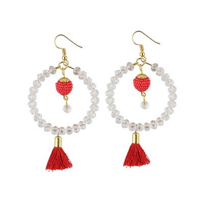 Generic Women's Alloy Hook Dangler Hanging Tassel Fashion Earring (Color: White)