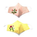 Pack of 2_Generic Embroidery Cotton Mask (Color: Assorted)