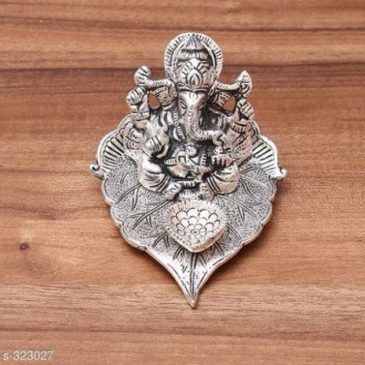 Beautiful Oxidized White Metal Lord Ganesha Idol Home Decor