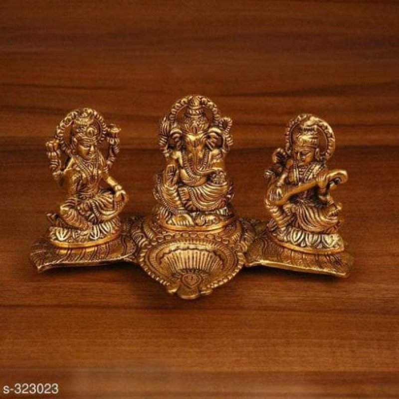 Beautiful Oxidized Laxmi ji Ganesha  Saraswati Idol Home Decor